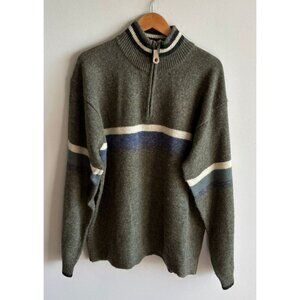 Columbia Men’s Wool Mockneck 1/4 Zip Elastic Cuffed Pullover Sweater Gray Sz XL